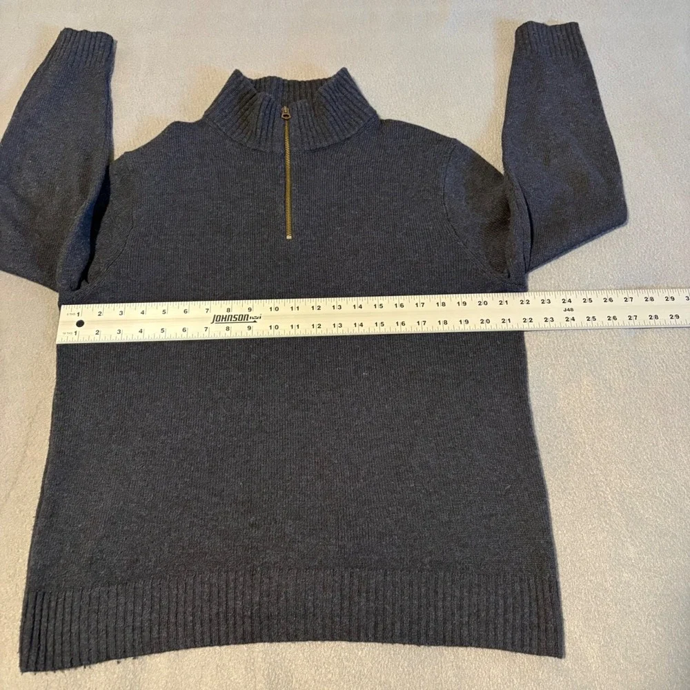 J. Crew Sweater Mens L Navy Blue Merino Wool Blend Quarter Zip J7612